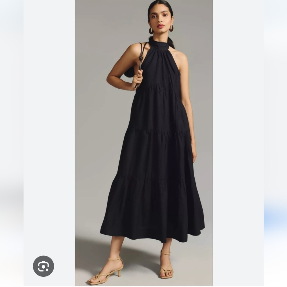Halter Hi-lo Midi Dress Womens